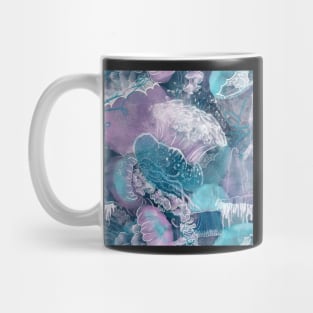 Closely Clustered Jellies Ocean Blue Mug